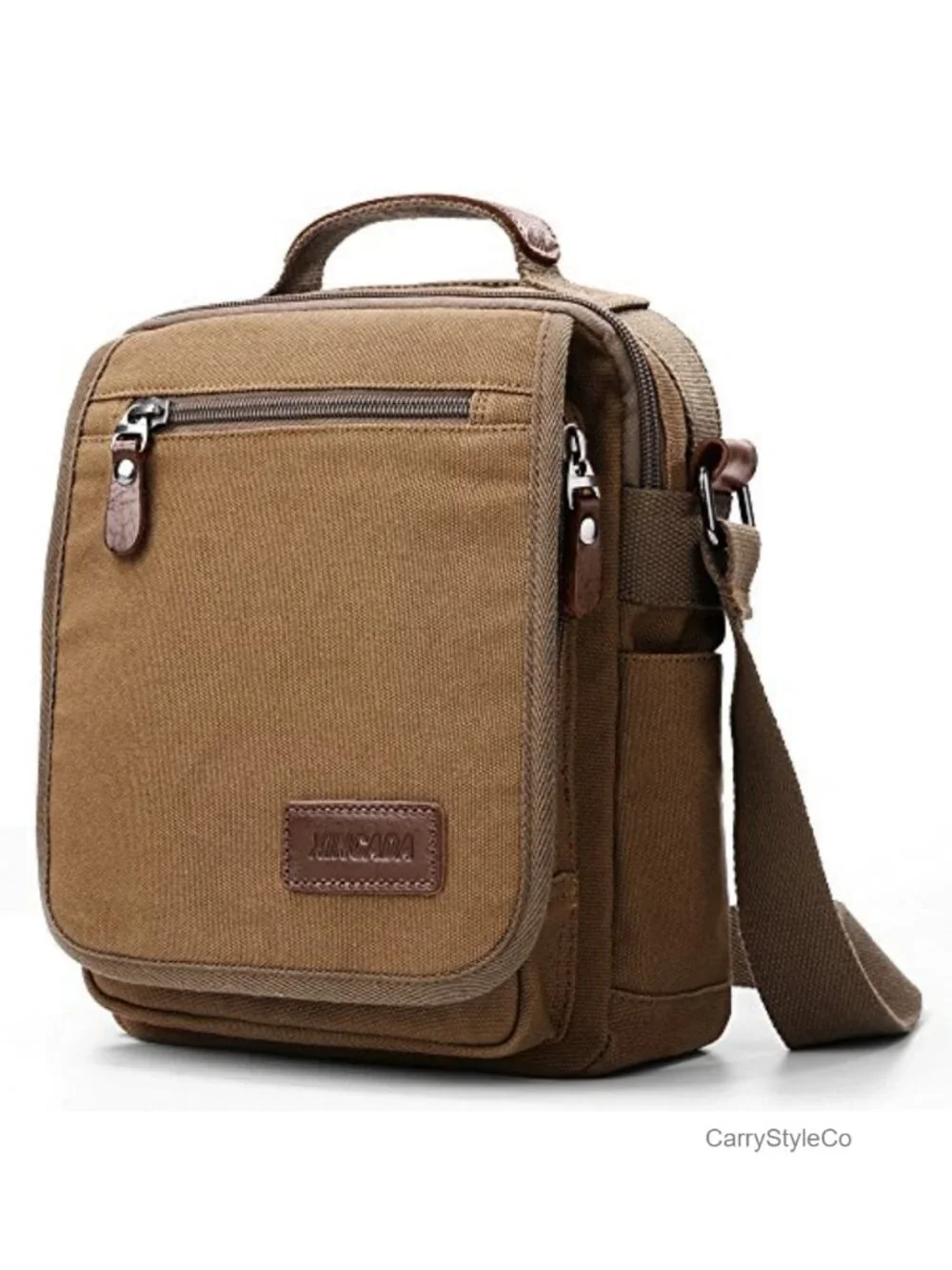 Men's Canvas Messenger Bag Crossbody Shoulder Bag Travel Work Purse